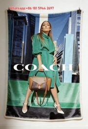 Coach Colorblock Bag Print Flannel Sofa Throw Blanket for Wall Decor C217